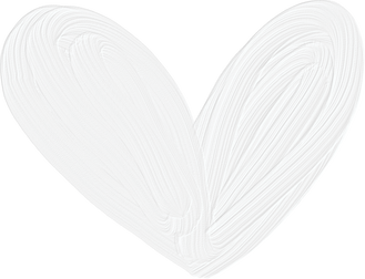 White heart shape painted